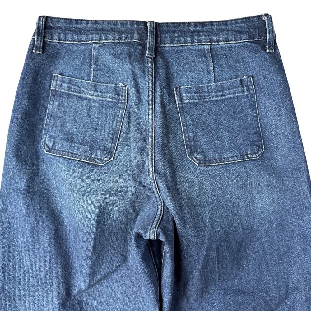 Old Navy Extra High-Waisted Trouser Wide-Leg Jeans Women's Dark Wash Denim - 10L - Picture 7 of 9